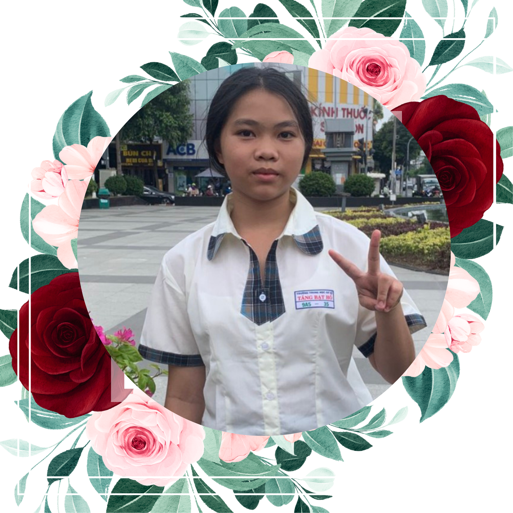 Red and Pink Watercolor Floral Frame Wedding Invitation (2)